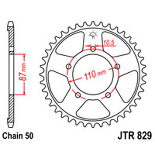 JT JT Rear Sprockets R/W 829-45T SUZ (824)
